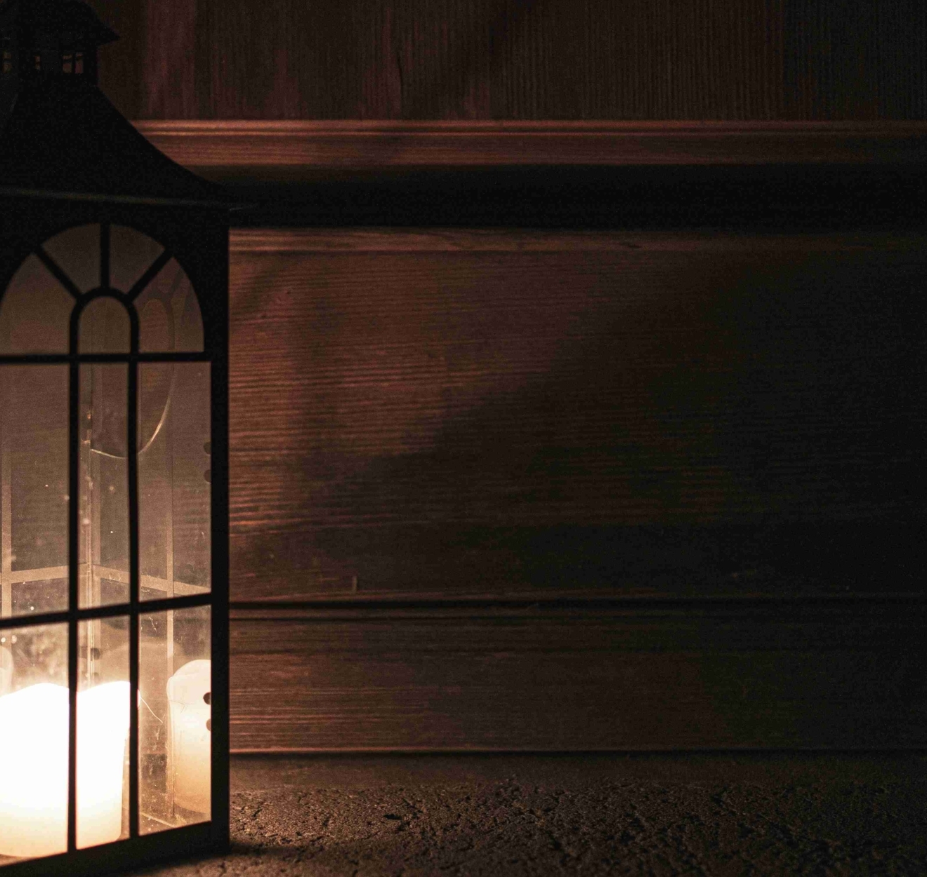 Lantern outside an enclosure